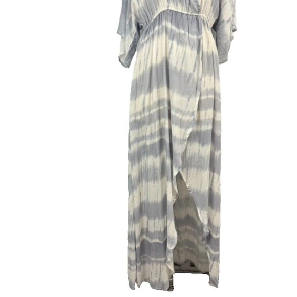 Surf Gypsy Faux Wrap Dress Womens Medium Blue Tie Dye Maxi Swim Cover up Beach - Picture 5 of 11